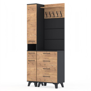 Garderoba 90x30cm Altus60 Supra2 3PanD2N2 CZARNY LANCELOT