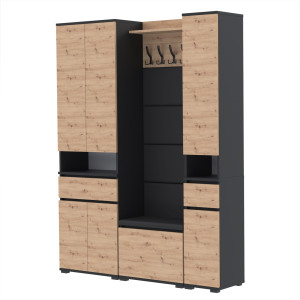 Garderoba 150x36D1N1 szafka na buty SU60-VB-SU30 CZARNY ARTISAN