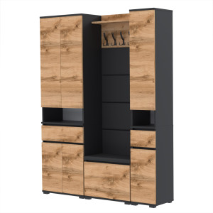 Garderoba 150x36D1N1 szafka na buty SU60-VB-SU30 CZARNY WOTAN