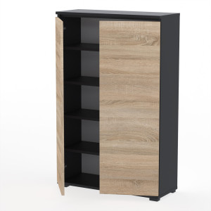 Komoda szafka NEX 80x30x124 sypialnia salon przedpokój D1N1 CZARNY SONOMA