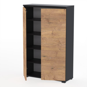Komoda szafka NEX 80x30x124 sypialnia salon przedpokój D1N1 CZARNY LANCELOT