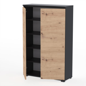 Komoda szafka NEX 80x36x124 sypialnia salon przedpokój D1N1 CZARNY ARTISAN