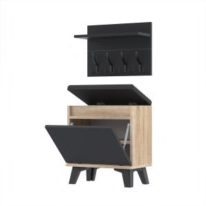 Szafka na buty z wieszakiem VB50x30D1N2 WP50 SONOMA CZARNY