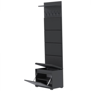 Garderoba 60x36D1N1-4PAN szafka na buty wieszak panele CZARNY