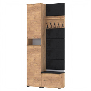 Garderoba 110x30x244 D1N1 Szafka na buty NEX50, VB60, Wieszak i Panele Ścienne - Nowoczesny Zestaw do przedpokoju LANCELOT