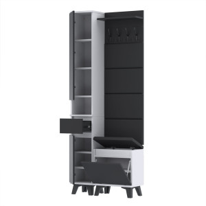 Garderoba 80x36cm SU30 VB-4PAN-WP50D1N2 BIAŁY CZARNY