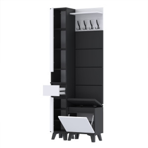Garderoba 80x36cm SU30 VB-4PAN-WP50D1N2 CZARNY BIAŁY