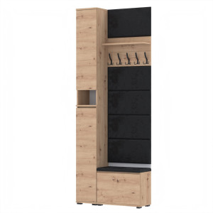 Garderoba 90x36x244 D1N1 Szafka na buty NEX30, VB60, Wieszak i Panele Ścienne - Nowoczesny Zestaw do przedpokoju ARTISAN