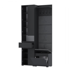 Garderoba 100x36cm Supra50 VB50 4 Panele WP50 D1N1 CZARNY