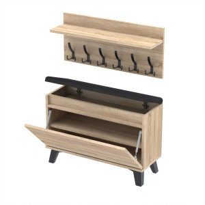 Szafka na buty z wieszakiem VB100x30D1N2 WP100 Sonoma