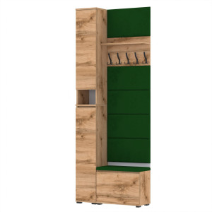 Garderoba 90x36x244 D1N1 Szafka na buty NEX30, VB60, Wieszak i Panele Ścienne - Nowoczesny Zestaw do przedpokoju WOTAN
