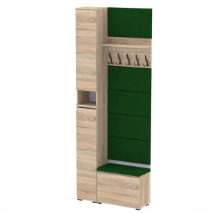 Garderoba 90x36x244 D1N1 Szafka na buty NEX30, VB60, Wieszak i Panele Ścienne - Nowoczesny Zestaw do przedpokoju SONOMA