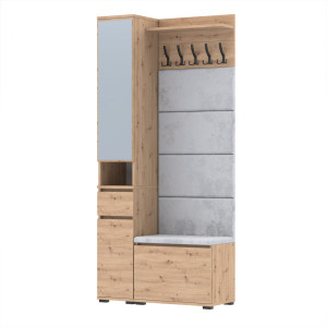 Garderoba z lustrem 90x30cm V60 Supra30 4 Panele D1N1 ARTISAN