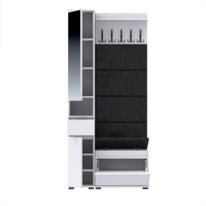 Garderoba z lustrem 90x30cm V60 Supra30 4 Panele D1N1 BIAŁY