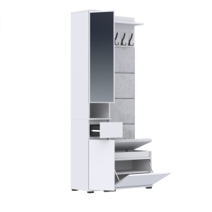 Garderoba z lustrem 90x36cm V60 Supra30 4 Panele D1N1 BIAŁY