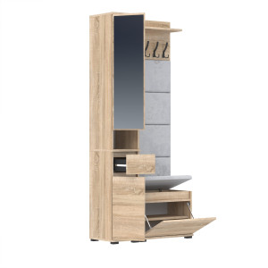 Garderoba z lustrem 90x36cm V60 Supra30 4 Panele D1N1 Dąb sonoma