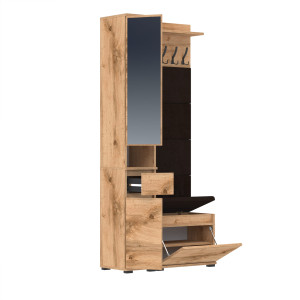 Garderoba z lustrem 90x36cm V60 Supra30 4 Panele D1N1 Dąb Wotan