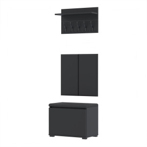 Garderoba 60x36D1N1 P2WP szafka na buty wieszak CZARNY
