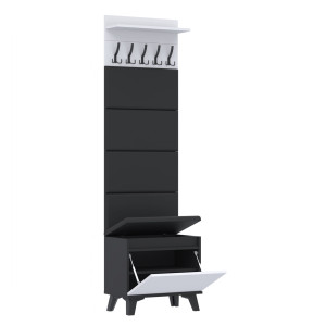 Garderoba 60x36D1N2-4PAN szafka na buty wieszak panele CZARNY-BIAŁY
