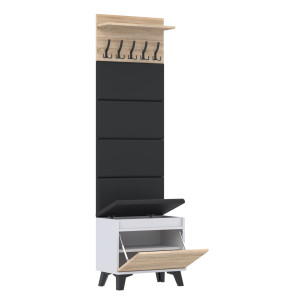 Garderoba 60x36D1N2-4PAN szafka na buty wieszak panele BIAŁY-SONOMA