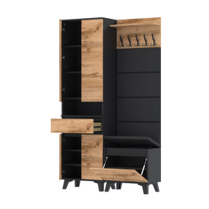 Garderoba 120x36D1N2 SUPRA60 VB-4PAN-WP60 CZARNY WOTAN
