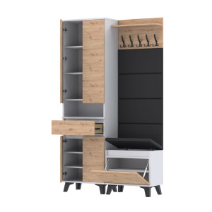 Garderoba 120x36D1N2 SUPRA60 VB-4PAN-WP60 BIAŁY ARTISAN
