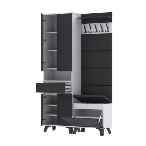 Garderoba 120x36D1N2 SUPRA60 VB-4PAN-WP60 BIAŁY CZARNY