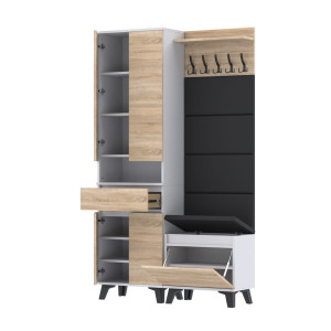 Garderoba 120x36D1N2 SUPRA60 VB-4PAN-WP60 BIAŁY SONOMA