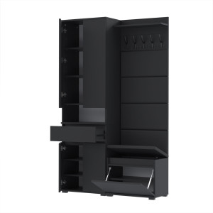 Garderoba 140x36cm V60 Supra80 4 Panele D1N1 CZARNY