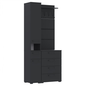 Garderoba 90x36cm Altus60 Supra2 3PanD2N1 Czarny