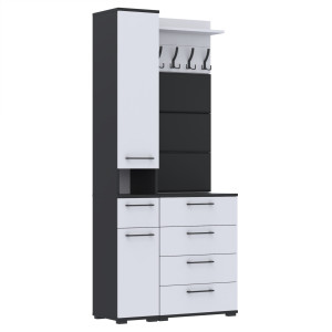 Garderoba 90x36cm Altus60 Supra2 3PanD2N1Czarny Biały