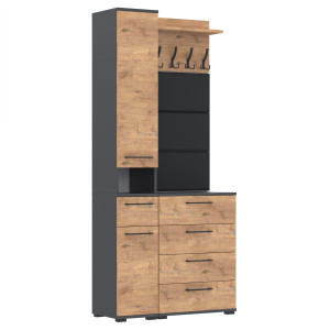 Garderoba 90x36cm Altus60 Supra2 3PanD2N1Czarny Lancelot