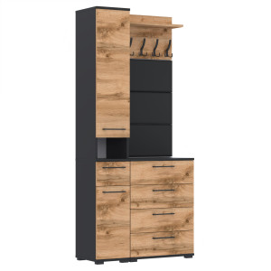Garderoba 90x36cm Altus60 Supra2 3PanD2N1Czarny Wotan