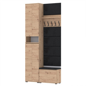 Garderoba 120x36x244 D1N1 Szafka na buty NEX60, VB60, Wieszak i Panele Ścienne - Nowoczesny Zestaw do przedpokoju ARTISAN
