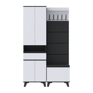 Garderoba 120x30D1N2 SUPRA60 VB-4PAN-WP60 Czarny Biały