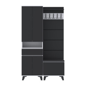 Garderoba 120x30D1N2 SUPRA60 VB-4PAN-WP60 Biały Czarny