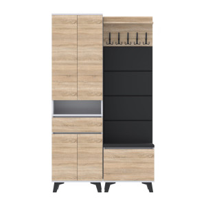 Garderoba 120x30D1N2 SUPRA60 VB-4PAN-WP60 Biały Sonoma