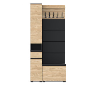 Garderoba 90x30cm D1N1 V60 Supra30 4 Panele CZARNY OLEJOWANY