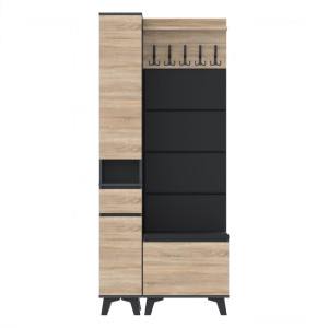 Garderoba 90x30cm D1N2 SUPRA30 VB-4PAN-WP60 Czarny Sonoma