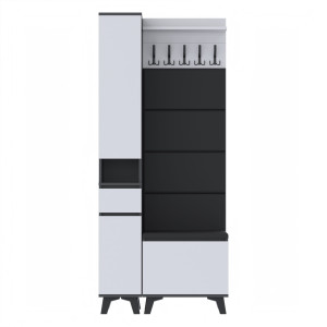 Garderoba 90x30cm D1N2 SUPRA30 VB-4PAN-WP60 Czarny Biały