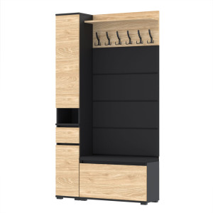 Garderoba 110x30D1N1 Supra30 VB80 4 Panele WP80 CZARNY OLEJOWANY