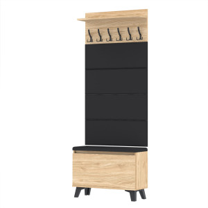 Garderoba 80x30D1N2 4PAN szafka na buty wieszak panele Olejowany
