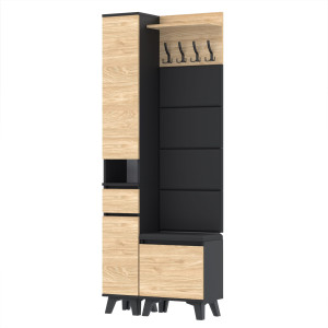 Garderoba 80x30cm SU30 VB-4PAN-WP50D1N2 CZARNY OLEJOWANY