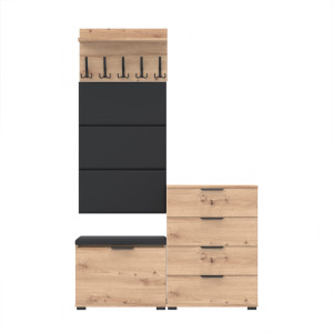 Garderoba 120x30 D3N1 Altus60 i VB60 szafka na buty DĄB ARTISAN