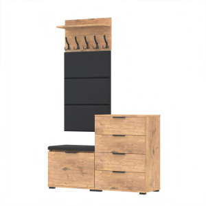 Garderoba 120x30 D3N1 Altus60 i VB60 szafka na buty DĄB LANCELOT