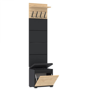 Garderoba 50x30D1N1 VB50 4Panele WP50 Czarny Dąb Olejowany