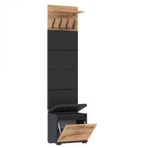 Garderoba 50x30D1N1 VB50 4Panele WP50 Czarny Dąb Wotan