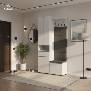 Garderoba 100x30cm SUPRA50 VB50 WP50 4 Panele D1 N1 BIALY Supra 50 VB50 4PanWP50