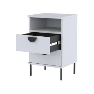 Szafka nocna NOX-D4-N3 40×36×64 cm ze schowkiem i szufladami D4N3 BIALY