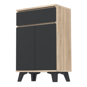 Szafka na buty z szufladą Tres2 60x92x30 SONOMA-CZARNY